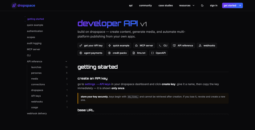 dropspace developer platform